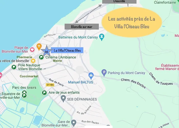 Villa Oiseau Bleu proche de la plage et de Deauville